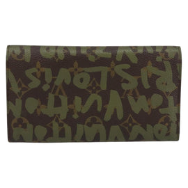 LOUIS VUITTON Graffiti Porte Monnaie Credit Wallet Khaki M92188 Auth 154174V - 0