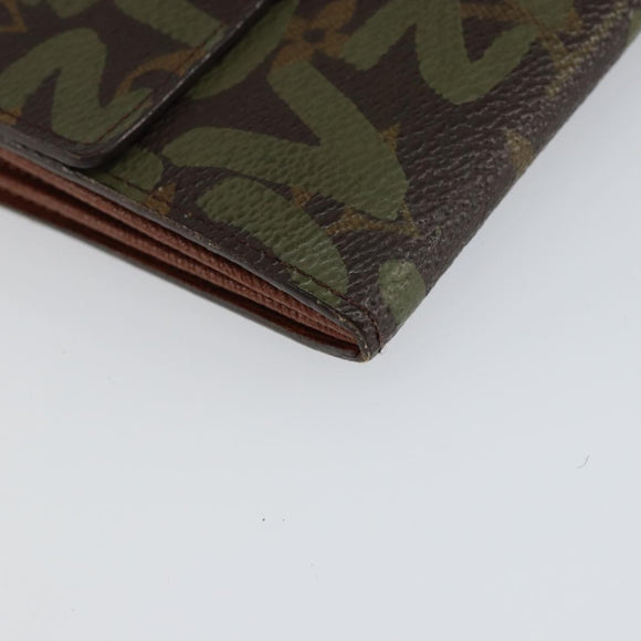 LOUIS VUITTON Graffiti Porte Monnaie Credit Wallet Khaki M92188 Auth 154174V