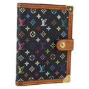 LOUIS VUITTON Multicolor Agenda PM Day Planner Cover Black R20895 LV Auth 154177-1