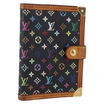 LOUIS VUITTON Multicolor Agenda PM Day Planner Cover Black R20895 LV Auth 154177