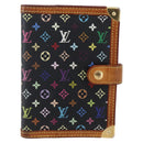 LOUIS VUITTON Multicolor Agenda PM Day Planner Cover Black R20895 LV Auth 154177-2