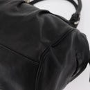 Salvatore Ferragamo Gancini Hand Bag Leather Black Silver Auth 154190-15
