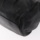 Salvatore Ferragamo Gancini Hand Bag Leather Black Silver Auth 154190-17