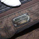 Salvatore Ferragamo Gancini Hand Bag Leather Black Silver Auth 154190-19