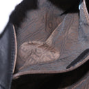 Salvatore Ferragamo Gancini Hand Bag Leather Black Silver Auth 154190-23