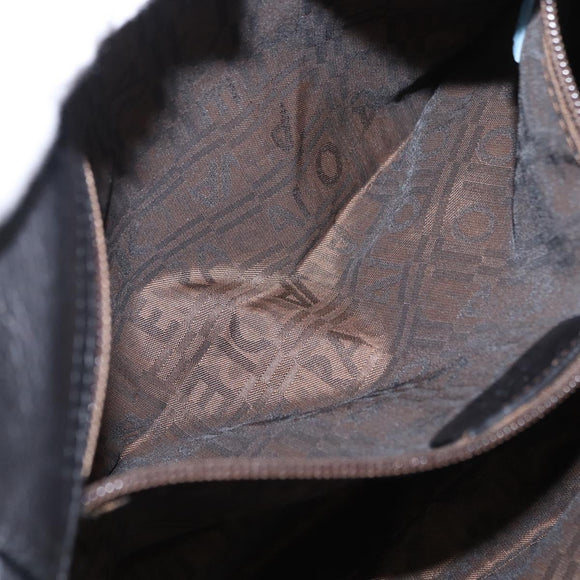 Salvatore Ferragamo Gancini Hand Bag Leather Black Silver Auth 154190