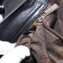 Salvatore Ferragamo Gancini Hand Bag Leather Black Silver Auth 154190-11