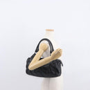 Salvatore Ferragamo Gancini Hand Bag Leather Black Silver Auth 154190-24