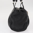 Salvatore Ferragamo Gancini Hand Bag Leather Black Silver Auth 154190-4