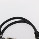 Salvatore Ferragamo Gancini Hand Bag Leather Black Silver Auth 154190-14