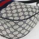 GUCCI GG Supreme Sherry Line Shoulder Bag PVC Navy Gold 10 12 3840 Auth 154192-12