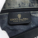 GUCCI GG Supreme Sherry Line Shoulder Bag PVC Navy Gold 10 12 3840 Auth 154192-16