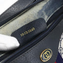 GUCCI GG Supreme Sherry Line Shoulder Bag PVC Navy Gold 10 12 3840 Auth 154192-22