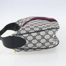 GUCCI GG Supreme Sherry Line Shoulder Bag PVC Navy Gold 10 12 3840 Auth 154192-4