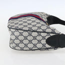 GUCCI GG Supreme Sherry Line Shoulder Bag PVC Navy Gold 10 12 3840 Auth 154192-5