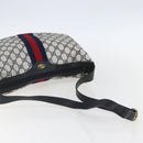 GUCCI GG Supreme Sherry Line Shoulder Bag PVC Navy Gold 10 12 3840 Auth 154192-7