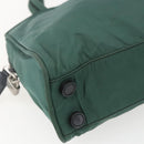 PRADA Hand Bag Nylon Green Silver Auth 154193-15