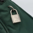 PRADA Hand Bag Nylon Green Silver Auth 154193-18