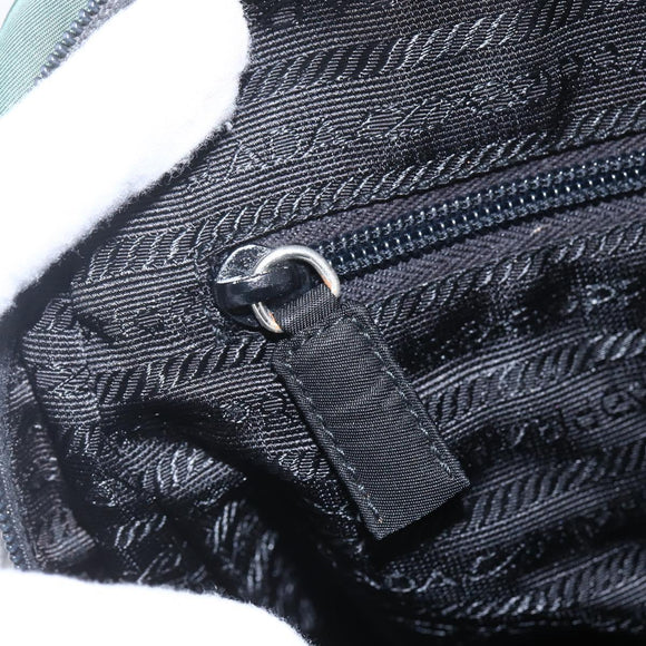 PRADA Hand Bag Nylon Green Silver Auth 154193