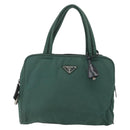 PRADA Hand Bag Nylon Green Silver Auth 154193-13