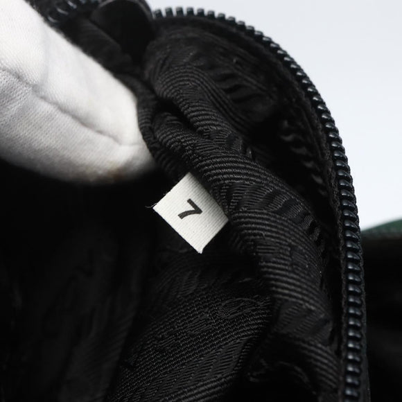 PRADA Hand Bag Nylon Green Silver Auth 154193