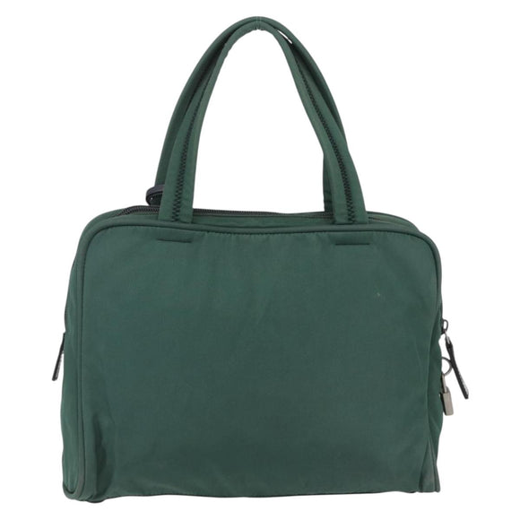PRADA Hand Bag Nylon Green Silver Auth 154193