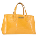 LOUIS VUITTON Monogram Vernis Wilshire PM Bag Jaune Passion M91725 Auth 154194-1
