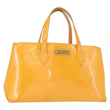 LOUIS VUITTON Monogram Vernis Wilshire PM Bag Jaune Passion M91725 Auth 154194