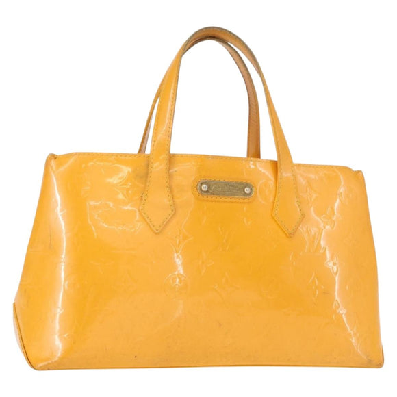 LOUIS VUITTON Monogram Vernis Wilshire PM Bag Jaune Passion M91725 Auth 154194