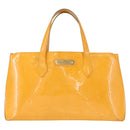 LOUIS VUITTON Monogram Vernis Wilshire PM Bag Jaune Passion M91725 Auth 154194-13