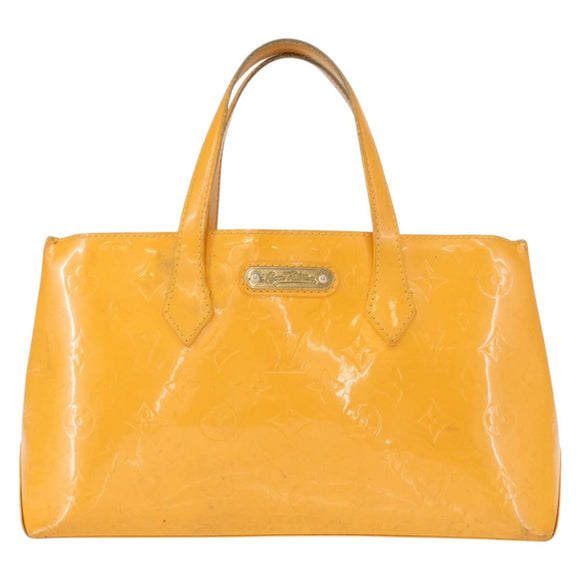 LOUIS VUITTON Monogram Vernis Wilshire PM Bag Jaune Passion M91725 Auth 154194