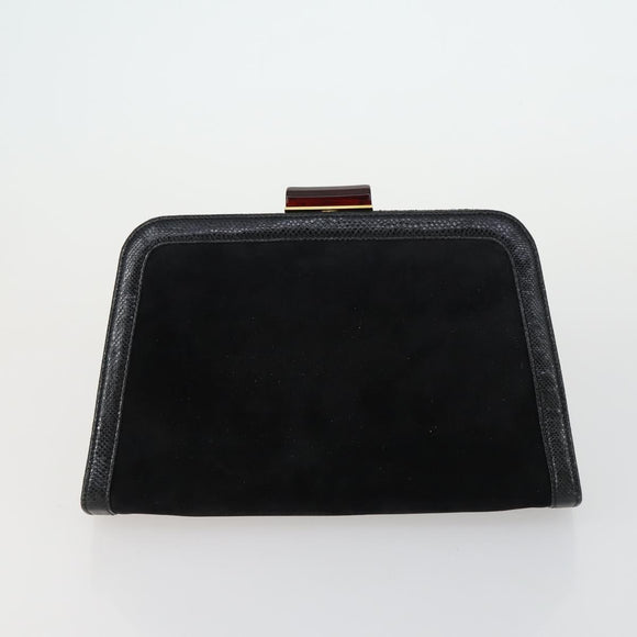 Salvatore Ferragamo Gucci Bamboo Bag Suede leather 2 Set Black Brown Auth 154197