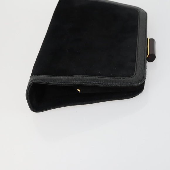 Salvatore Ferragamo Gucci Bamboo Bag Suede leather 2 Set Black Brown Auth 154197