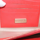 CHANEL Chain Shoulder Bag Patent leather Orange Silver CC Auth 154201-17