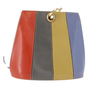 Salvatore Ferragamo Shoulder Bag Leather Multicolor Gold Auth 154202