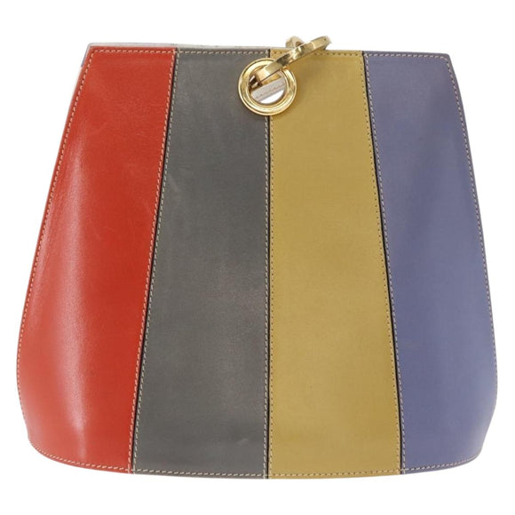 Salvatore Ferragamo Shoulder Bag Leather Multicolor Gold Auth 154202