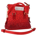 Maison Margiela 5AC Shoulder Bag Satin Red Gold Auth 154203M-1