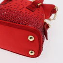 Maison Margiela 5AC Shoulder Bag Satin Red Gold Auth 154203M-18