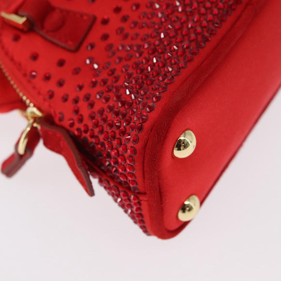 Maison Margiela 5AC Shoulder Bag Satin Red Gold Auth 154203M