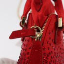 Maison Margiela 5AC Shoulder Bag Satin Red Gold Auth 154203M-21