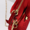 Maison Margiela 5AC Shoulder Bag Satin Red Gold Auth 154203M-10