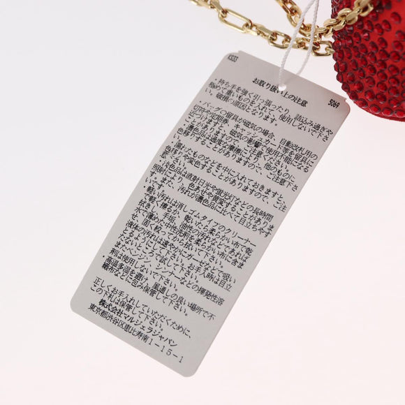 Maison Margiela 5AC Shoulder Bag Satin Red Gold Auth 154203M