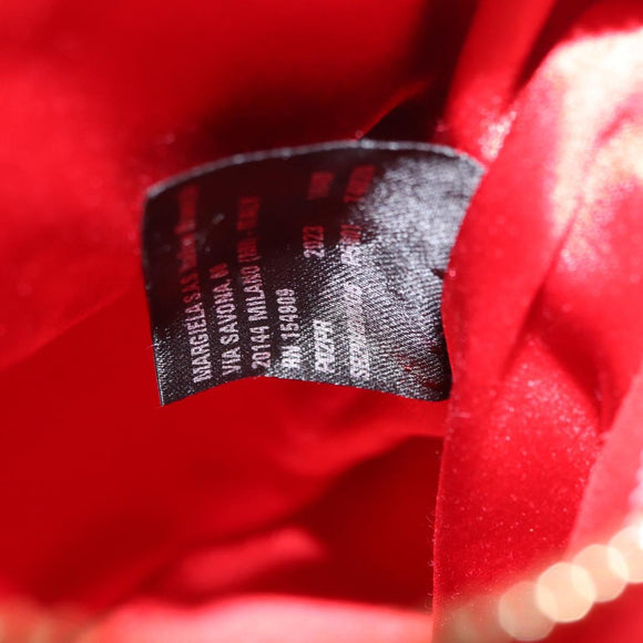 Maison Margiela 5AC Shoulder Bag Satin Red Gold Auth 154203M