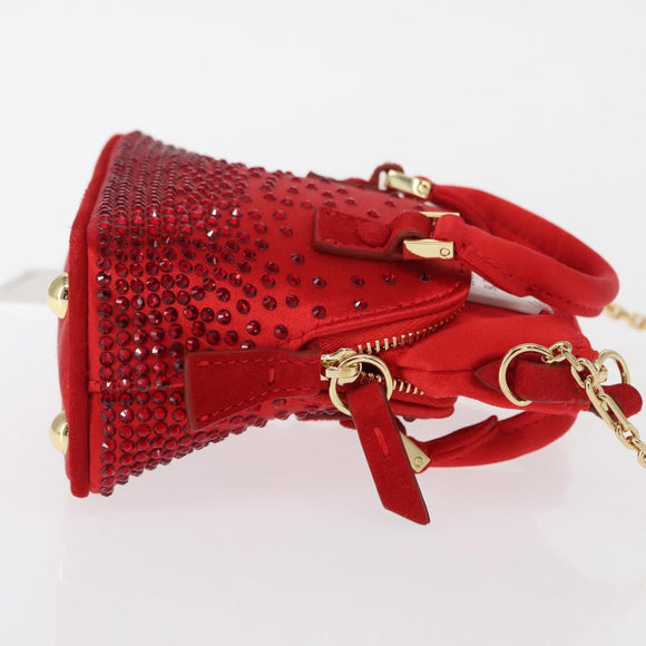 Maison Margiela 5AC Shoulder Bag Satin Red Gold Auth 154203M