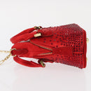 Maison Margiela 5AC Shoulder Bag Satin Red Gold Auth 154203M-5