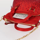 Maison Margiela 5AC Shoulder Bag Satin Red Gold Auth 154203M-7