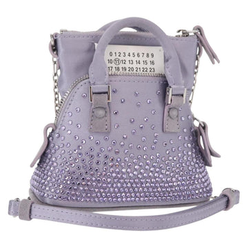 Maison Margiela 5AC Shoulder Bag Satin Purple Silver Auth 154204M
