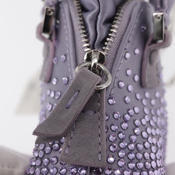 Maison Margiela 5AC Shoulder Bag Satin Purple Silver Auth 154204M