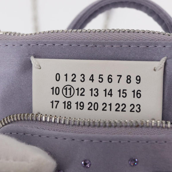Maison Margiela 5AC Shoulder Bag Satin Purple Silver Auth 154204M