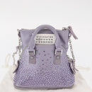 Maison Margiela 5AC Shoulder Bag Satin Purple Silver Auth 154204M-12